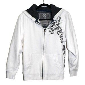 BAC Mountain Apparel Colorado white & gray full zip hoodie sweatshirt men's S